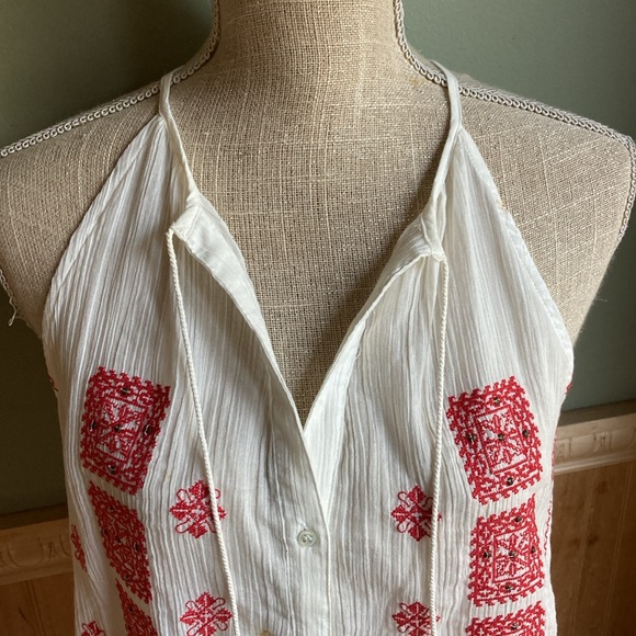 NWOT Joie white & red embroidered boho top - Picture 2 of 11
